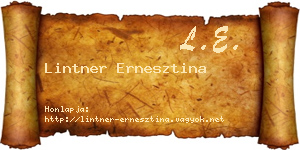 Lintner Ernesztina névjegykártya